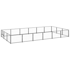 Dog Kennel Black 193.8 ftÂ² Steel