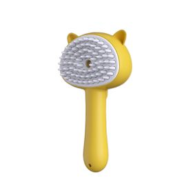Hair Cleaning Brush With Mist Multifunctional Grooming Brush Rechargeable Self Cleaning Slicker Brush For Pets Dogs & Catsb Pet Products (Option: 18x9.5x5cm-Yellow)