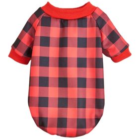 Warm Fleece Hoodies Dog Clothing Classic Plaid Patchwork (Type: RedcheckS)