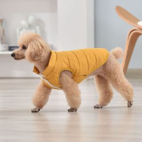 cPet Dog Fluffy Coat; Pet Life Sporty Lightweight Folding Dog Coat For Winter; Warm Dog Sweater (Color: Yellow, size: M)
