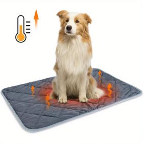 Dog Bed, Dog Non-Slip Mat, Extra Warm Thermal Pet Pad  Self-Heating Mat Warm Thermal Pet Pad Washable Dog Crate Pad Heat Dog Cat Bed Mat B (Option: Gray-S)