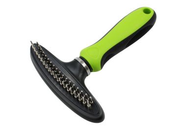 gPet Life Flex Series Dual-Row Grooming Rake Pet Comb (Color: Green)
